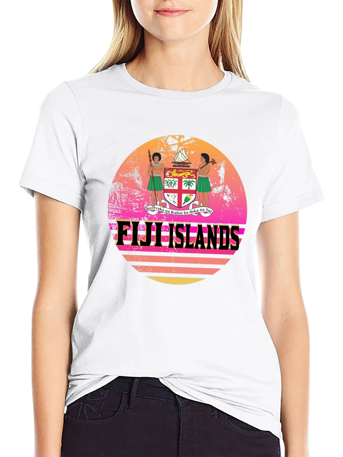 Fiji Islands Sunset Graphic Tee - Retro Style T-Shirt