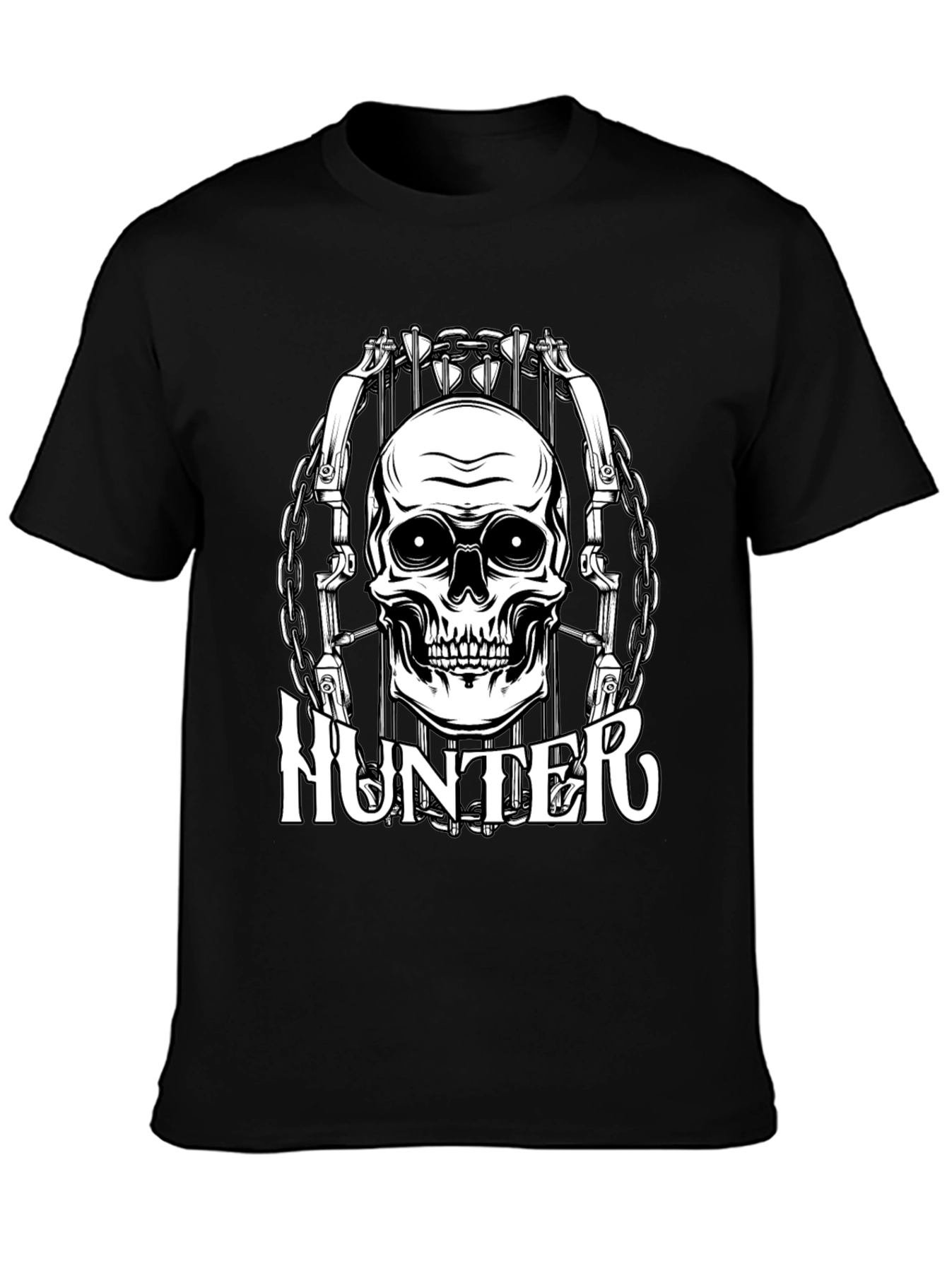 Hunter Skull Graphic Tee - Edgy Streetwear