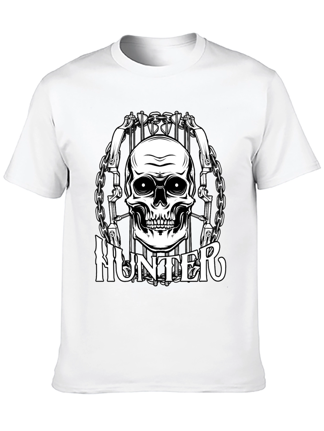 Hunter Skull Graphic Tee - Edgy Streetwear