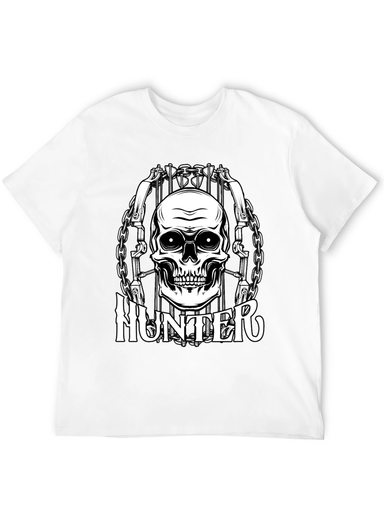 Hunter Skull Graphic Tee - Edgy Streetwear
