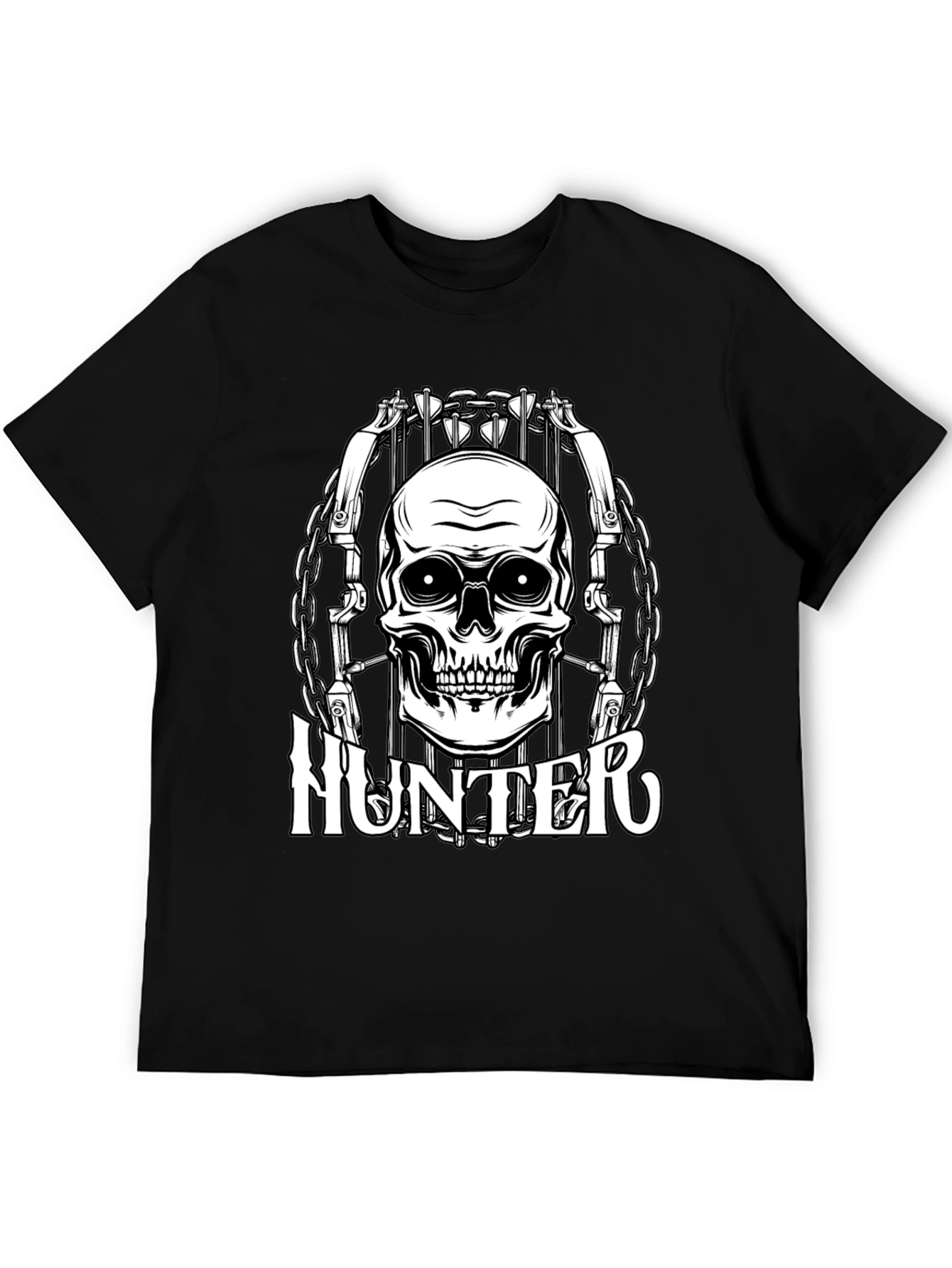 Hunter Skull Graphic Tee - Edgy Streetwear