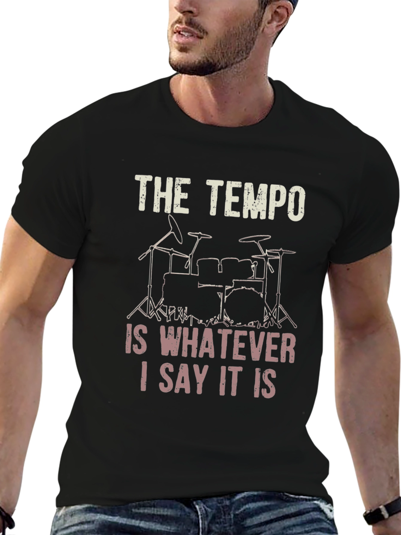 Tempo Drummer Graphic T-Shirt - Funny Musician Tee