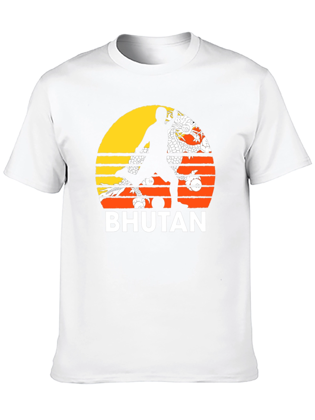 Bhutan Soccer T-Shirt Retro Style Tee