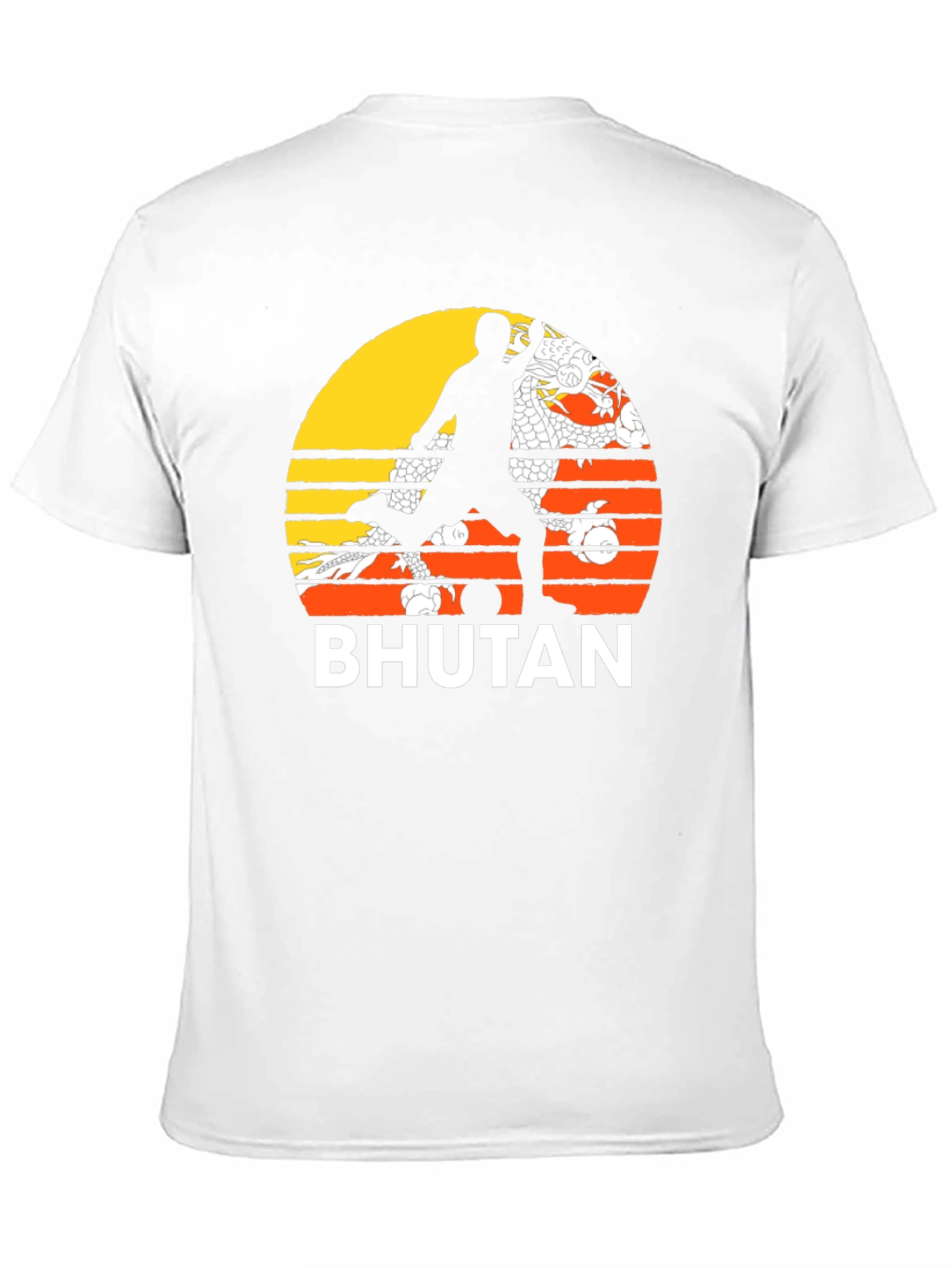 Bhutan Soccer T-Shirt Retro Style Tee