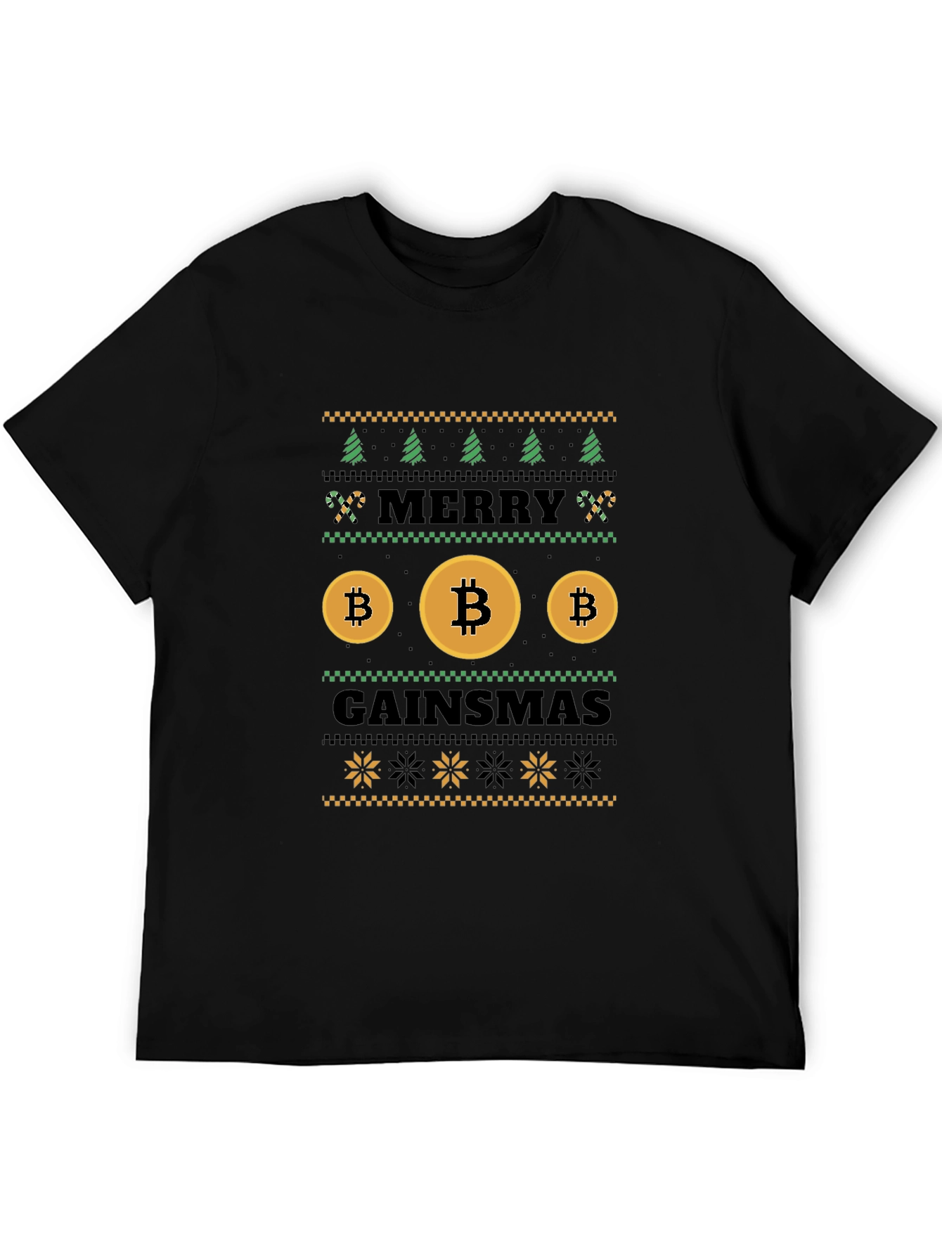 Bitcoin Gainsmas Ugly Christmas Sweater Style T-Shirt