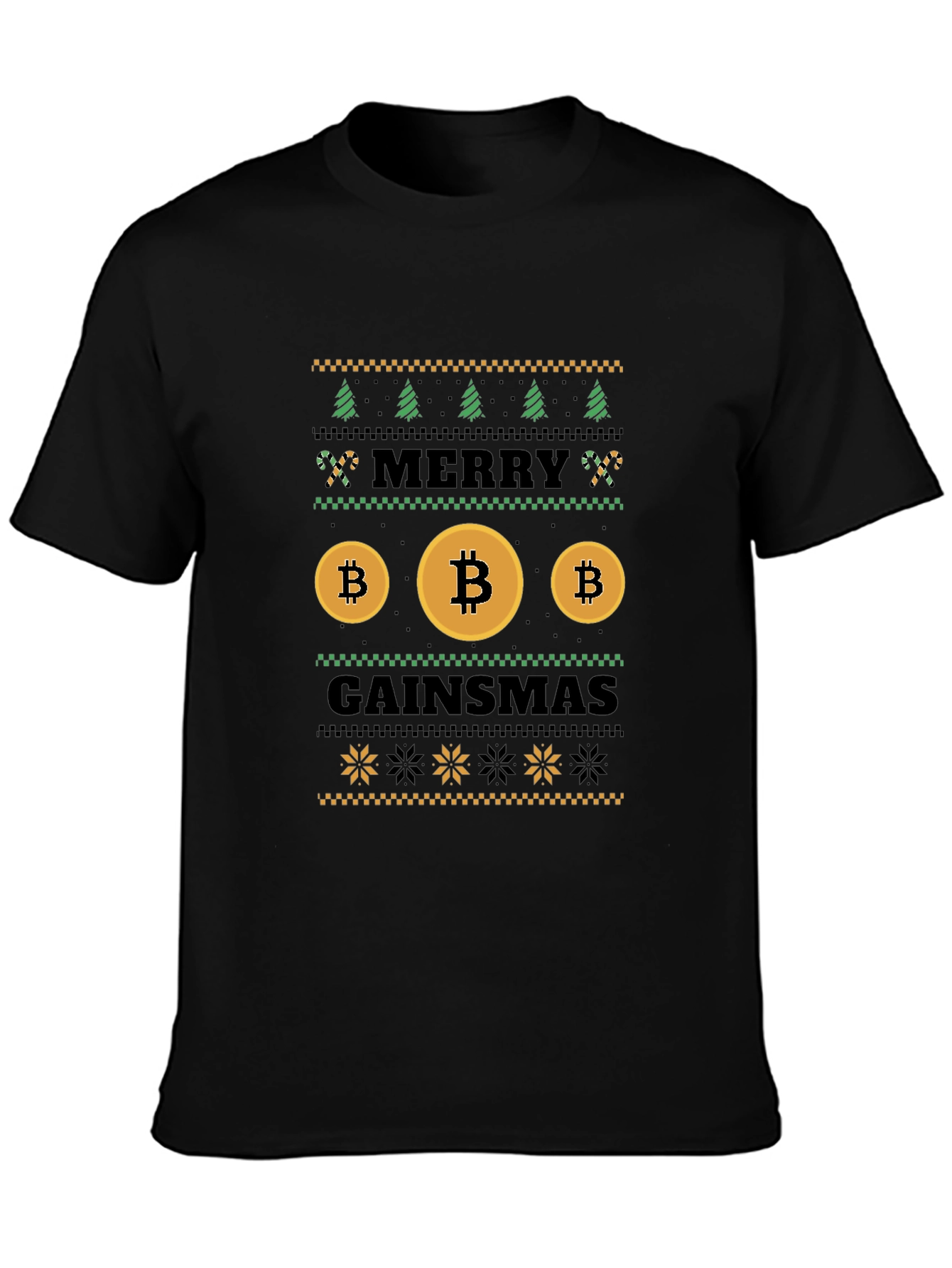 Bitcoin Gainsmas Ugly Christmas Sweater Style T-Shirt
