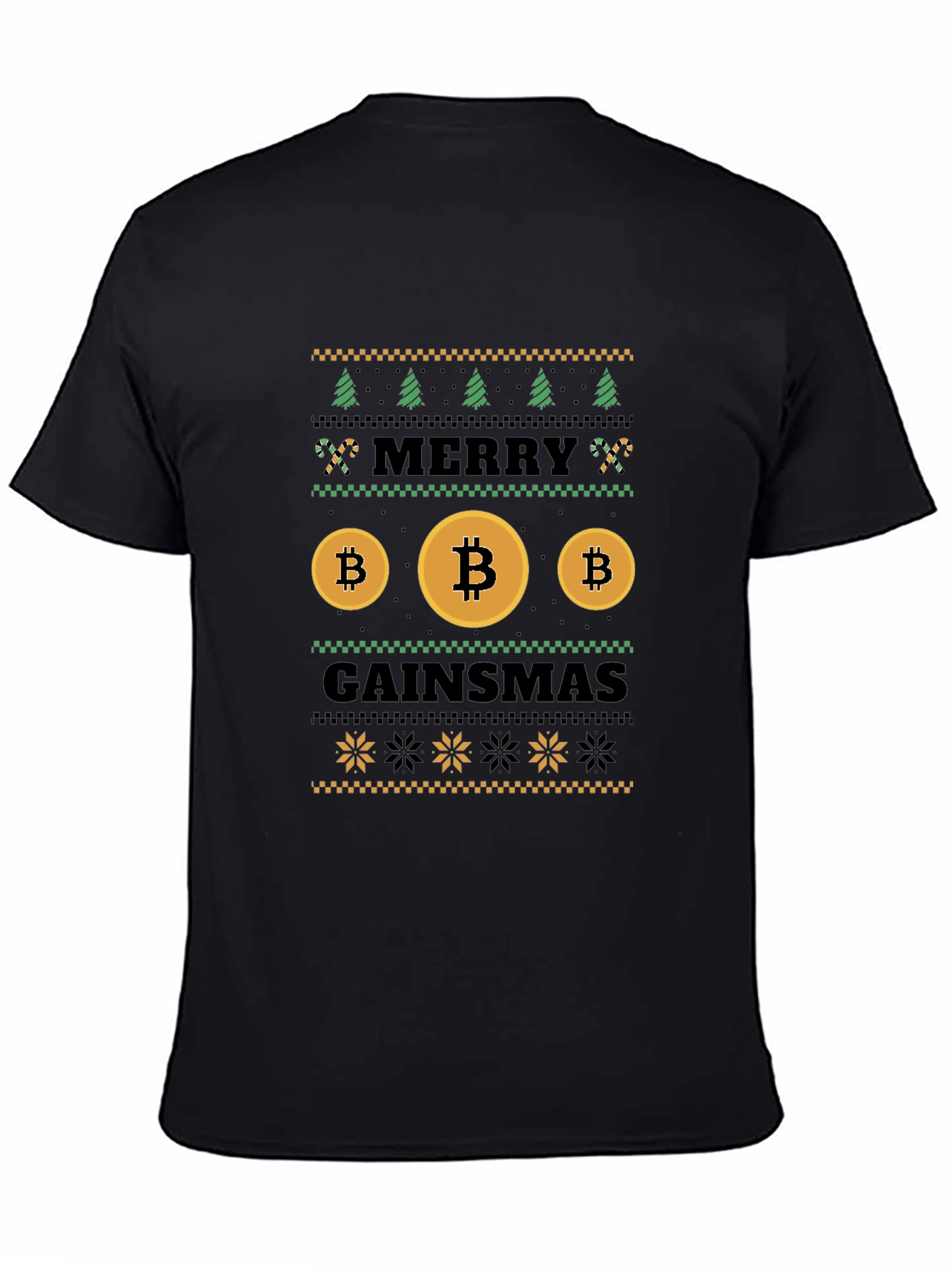 Bitcoin Gainsmas Ugly Christmas Sweater Style T-Shirt