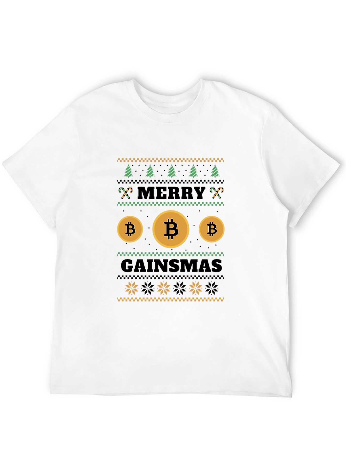 Bitcoin Gainsmas Ugly Christmas Sweater Style T-Shirt
