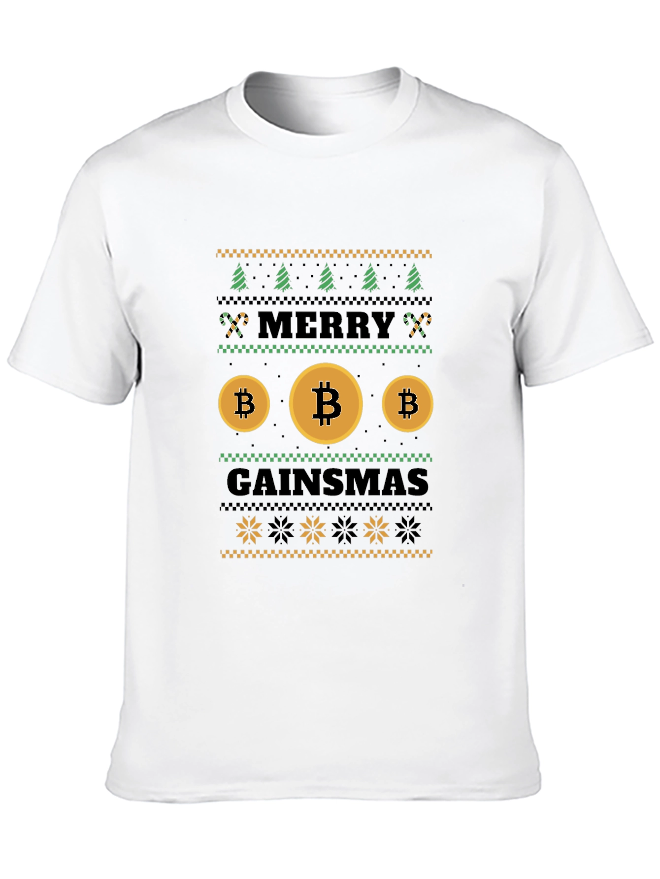 Bitcoin Gainsmas Ugly Christmas Sweater Style T-Shirt