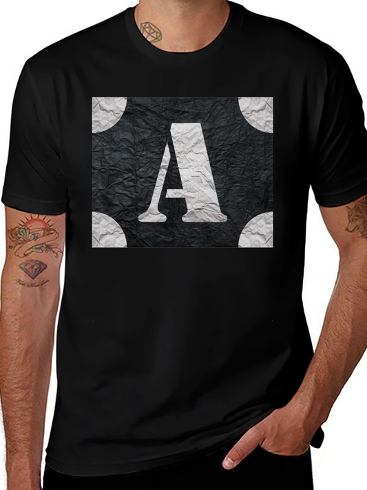 Monogram A Graphic Tee - Stylish Black T-Shirt
