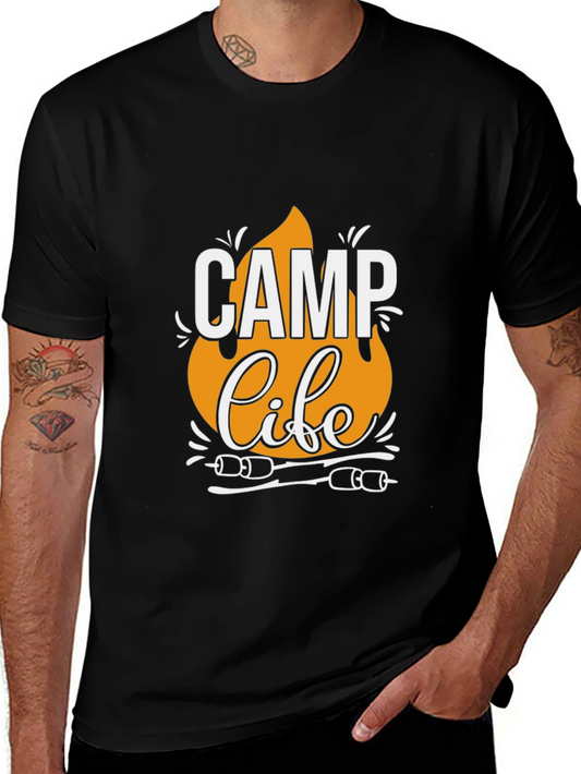 Camp Life T-Shirt - Black Camping Tee