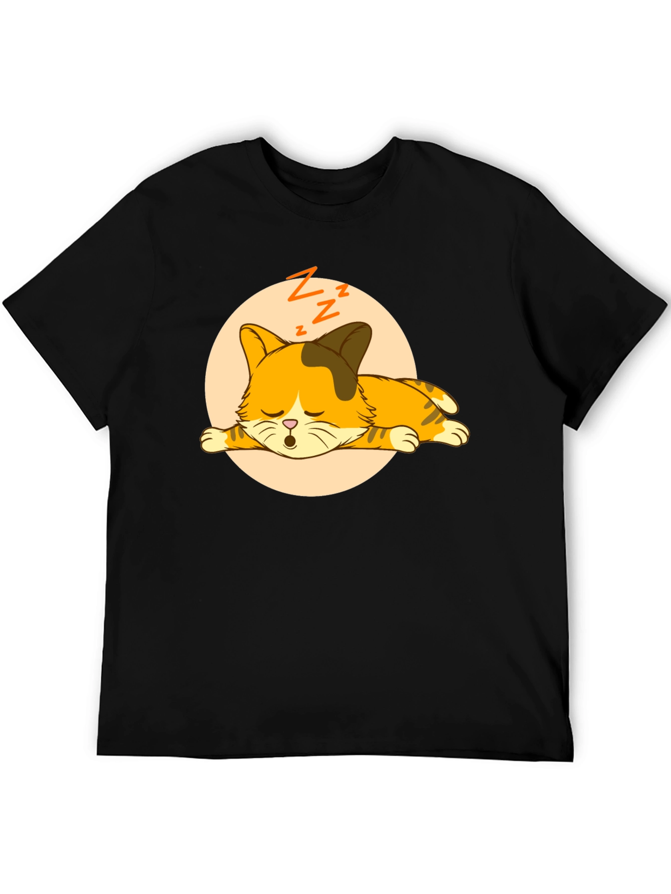 Sleeping Cat Graphic Tee - Unisex Cotton Shirt