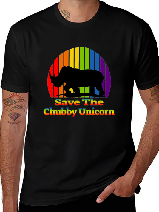 Save The Chubby Unicorn Pride Rhino T-Shirt