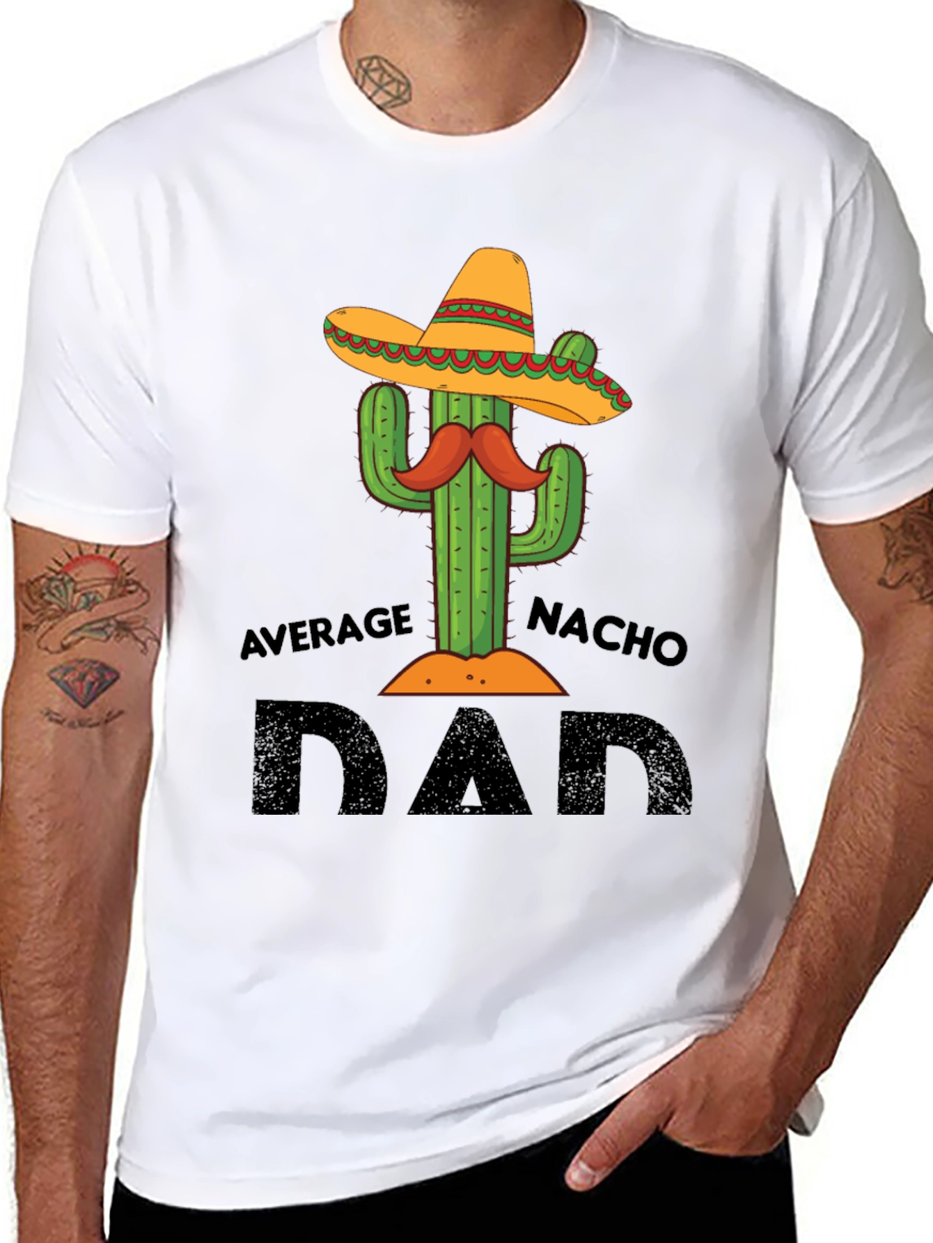 Average Nacho Dad T-Shirt Cactus Graphic Tee