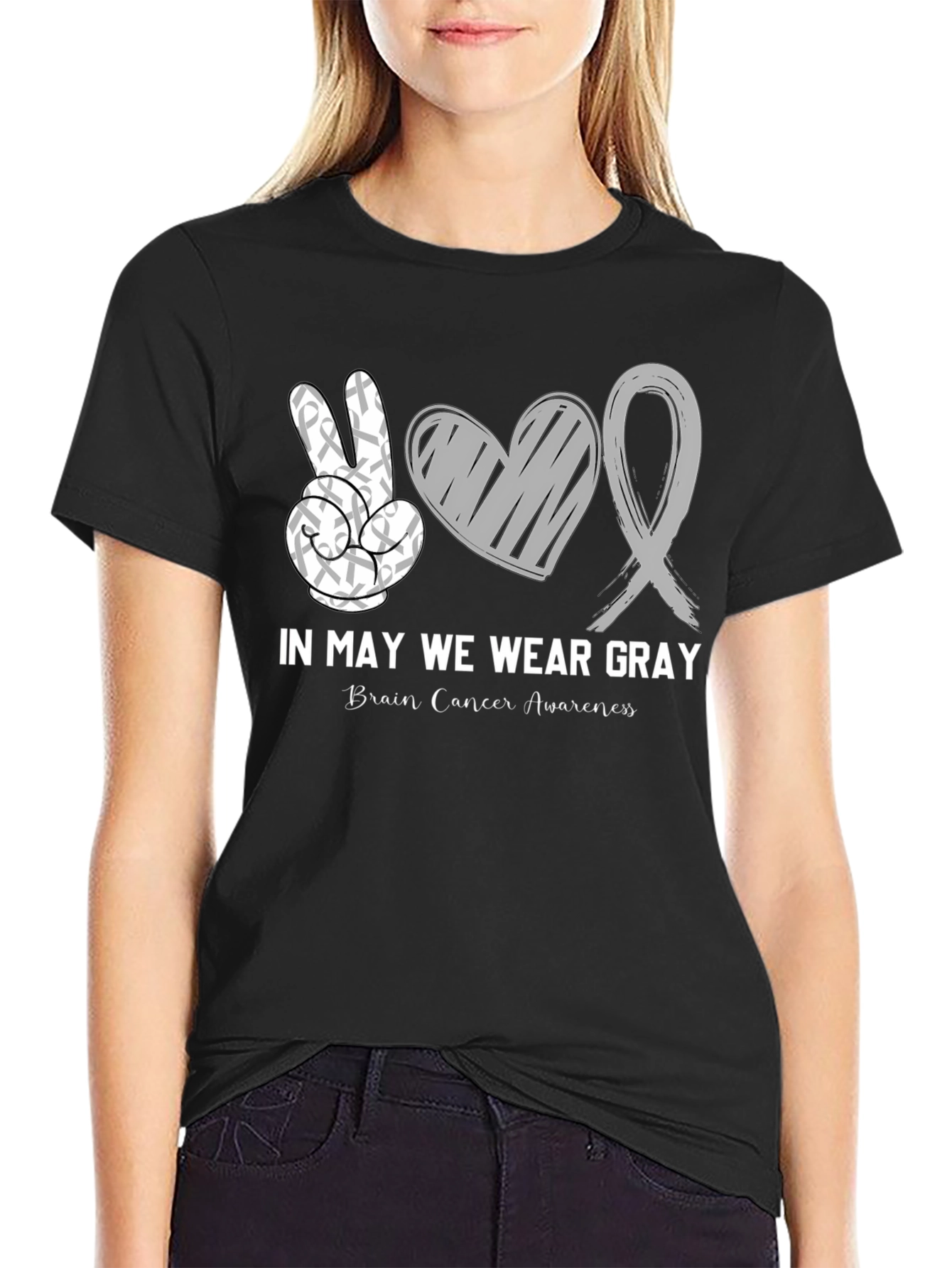 In May We Wear Gray Brain Cancer Awareness T-Shirt