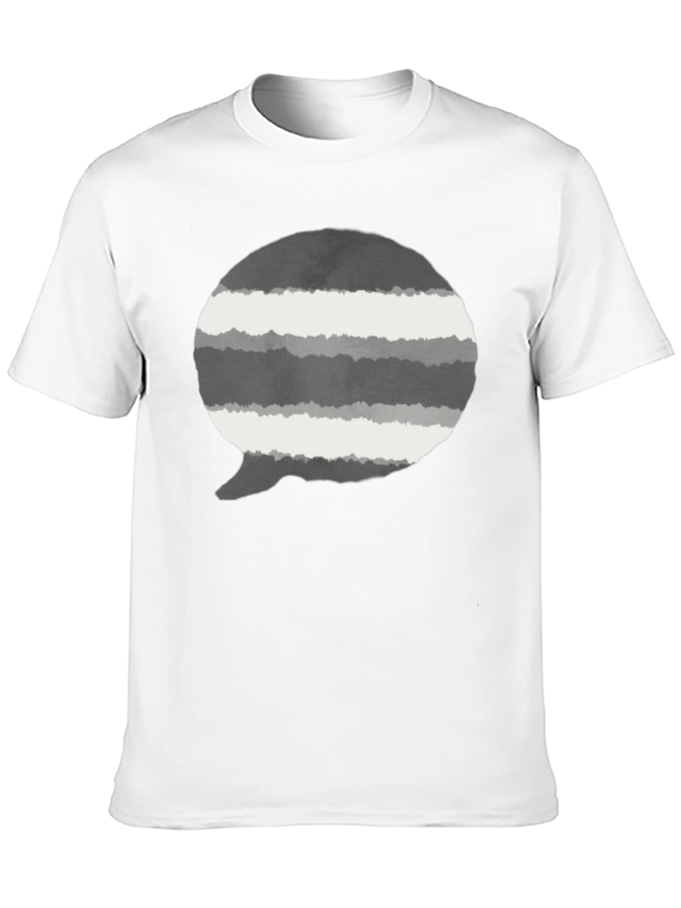 Striped Speech Bubble Graphic Tee - Mens Black T-Shirt