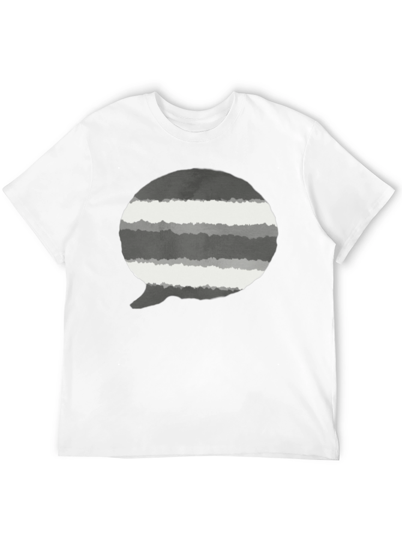 Striped Speech Bubble Graphic Tee - Mens Black T-Shirt