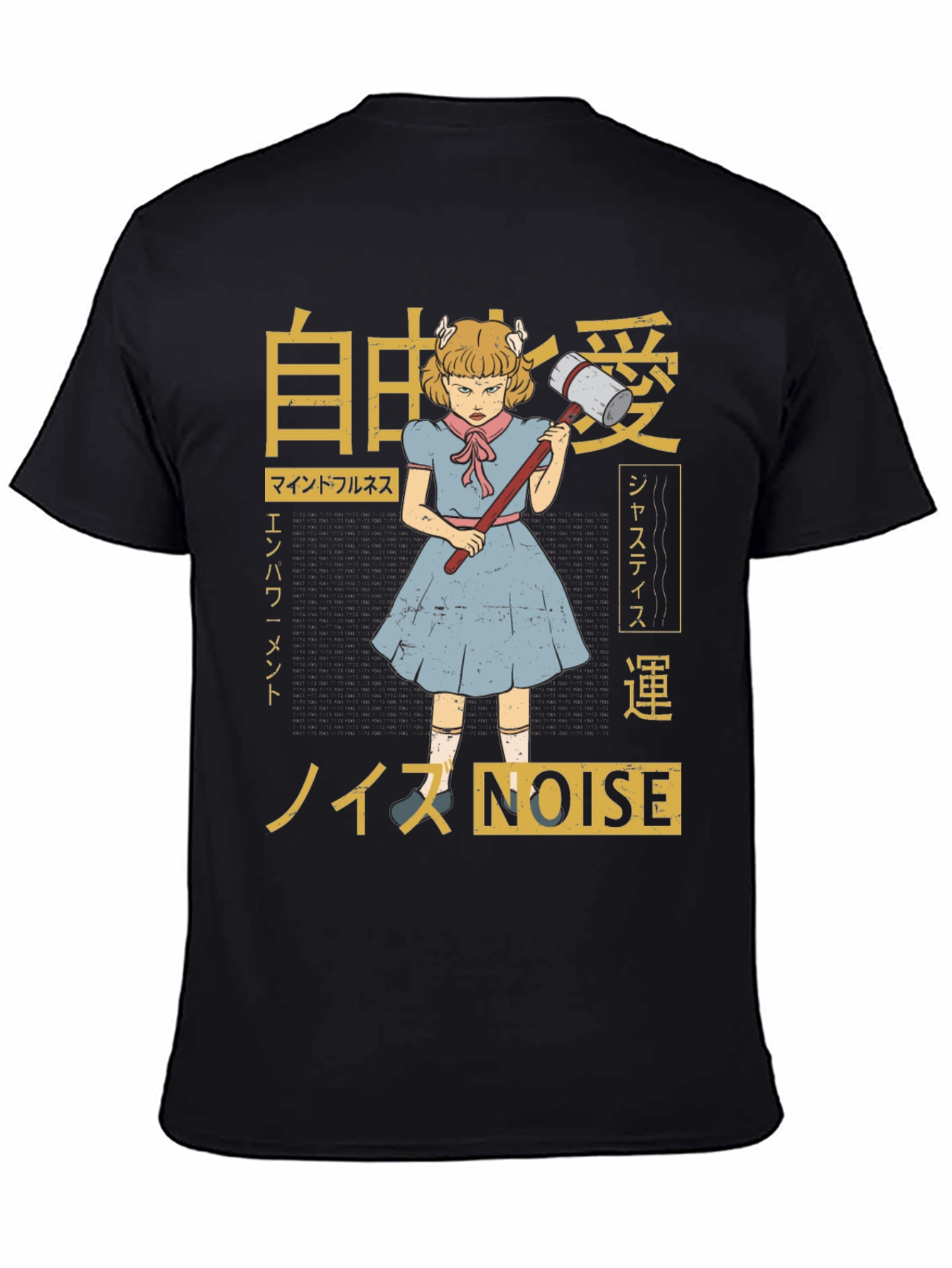 Graphic T-Shirt: Anime Girl with Hammer