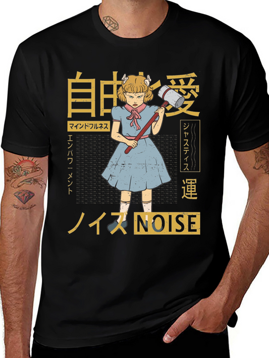 Graphic T-Shirt: Anime Girl with Hammer