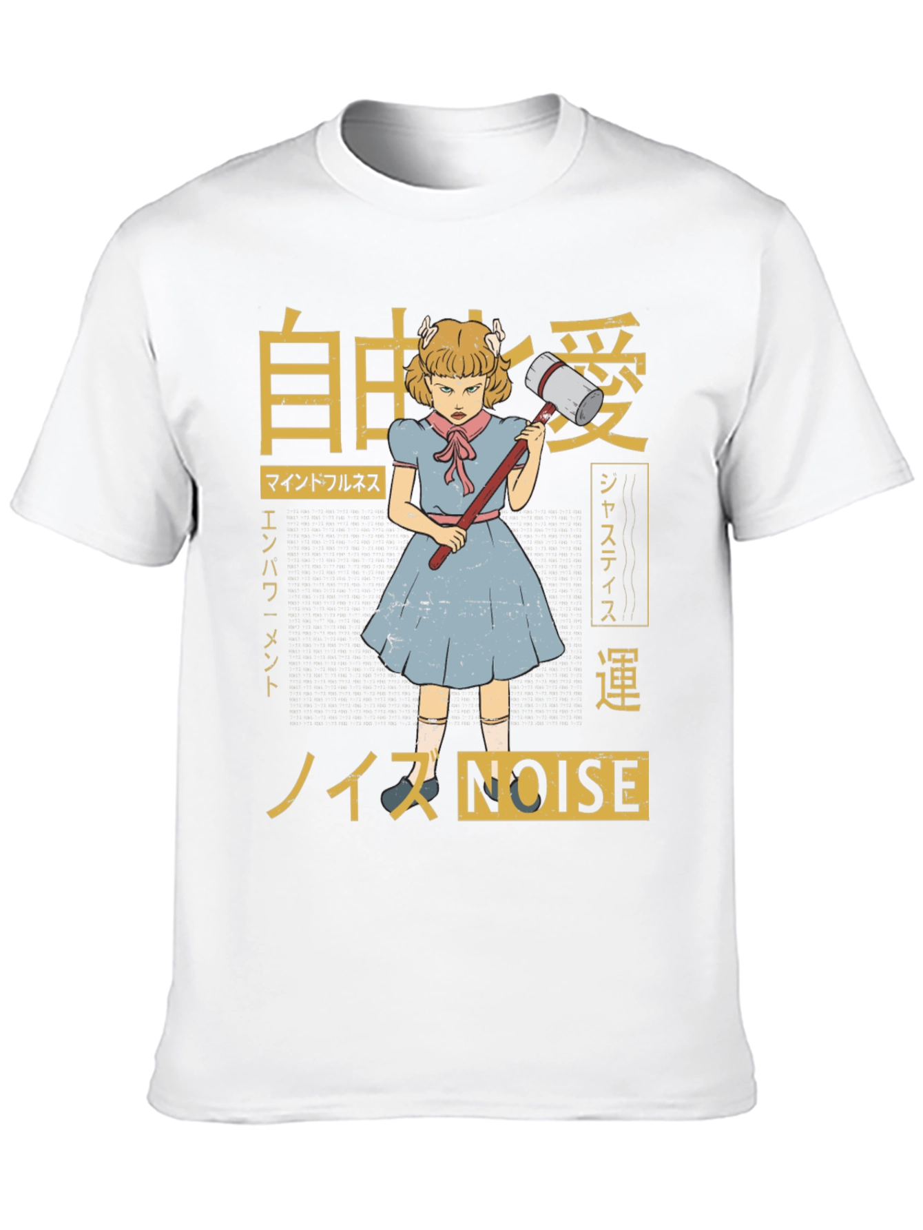 Graphic T-Shirt: Anime Girl with Hammer