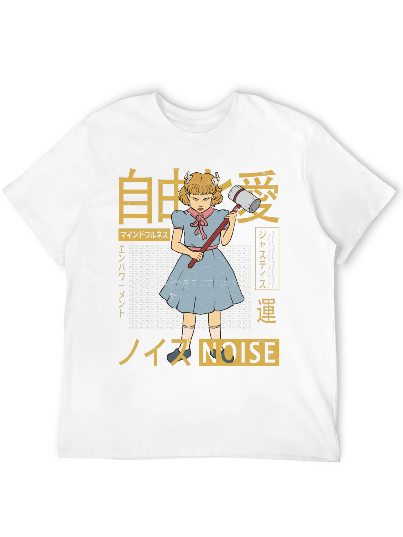 Graphic T-Shirt: Anime Girl with Hammer