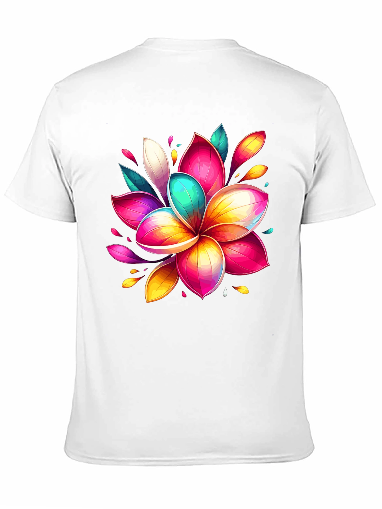 Vibrant Floral Graphic Tee - Black