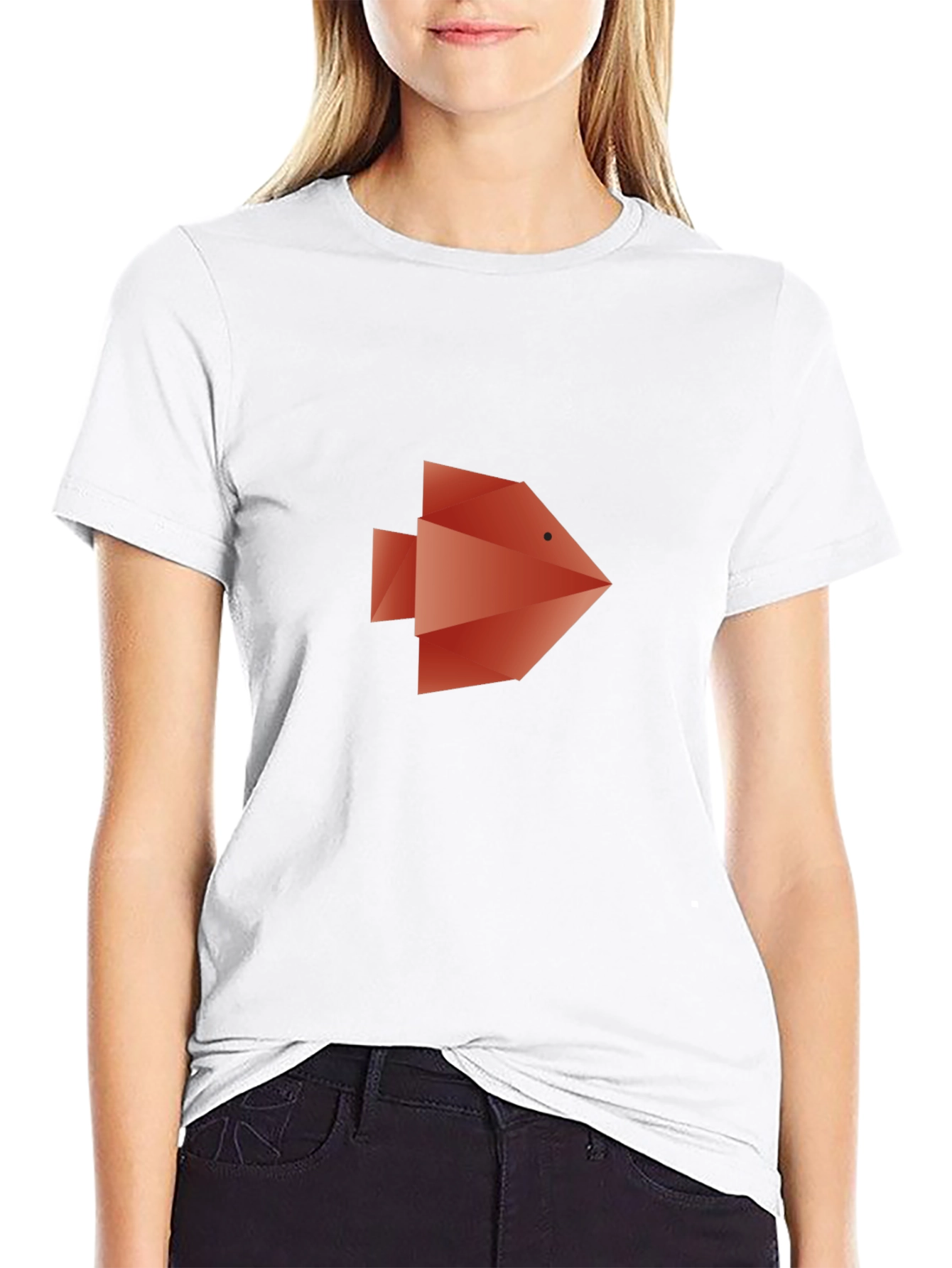 Geometric Fish Graphic Tee - Modern Style