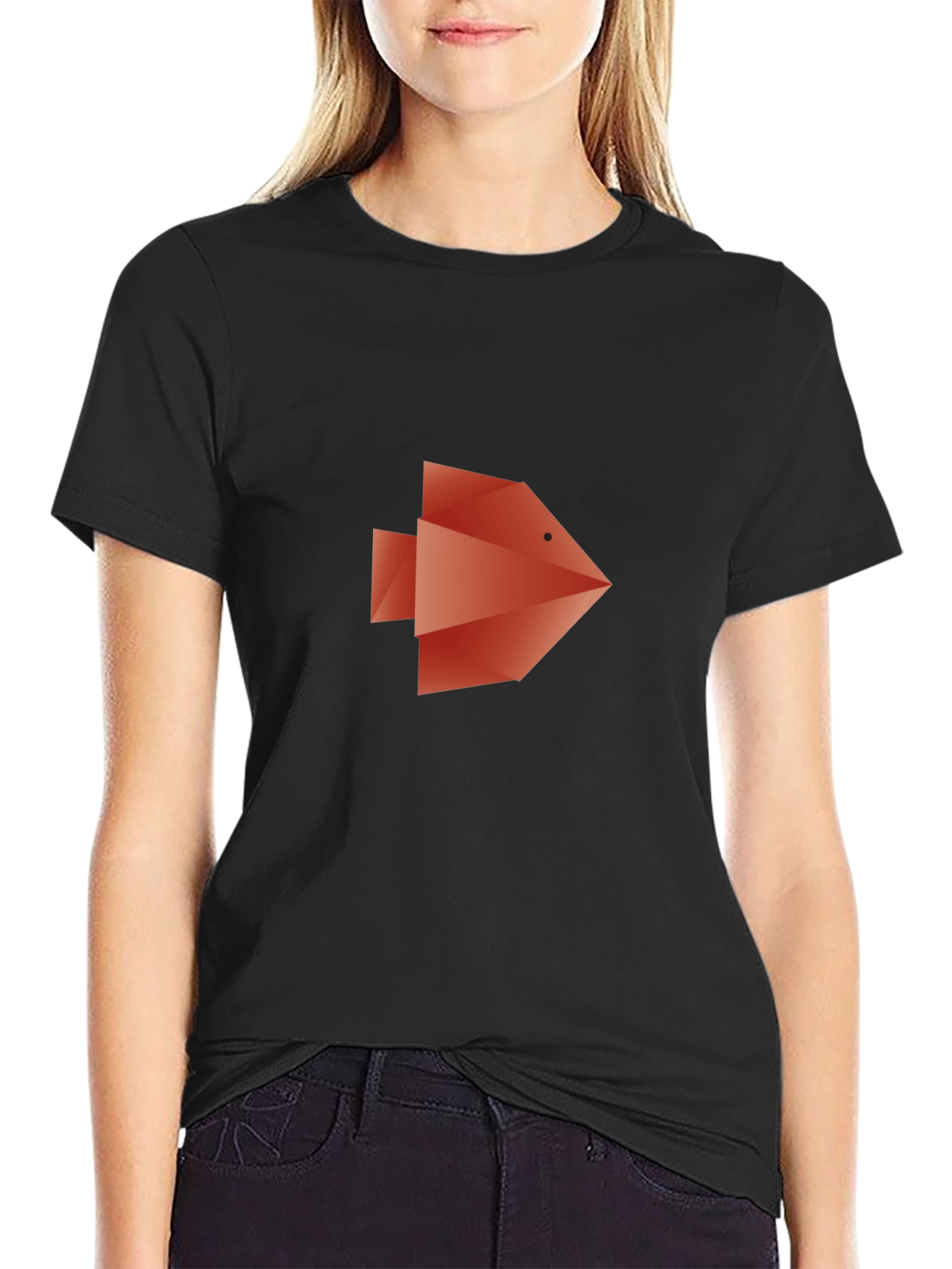 Geometric Fish Graphic Tee - Modern Style