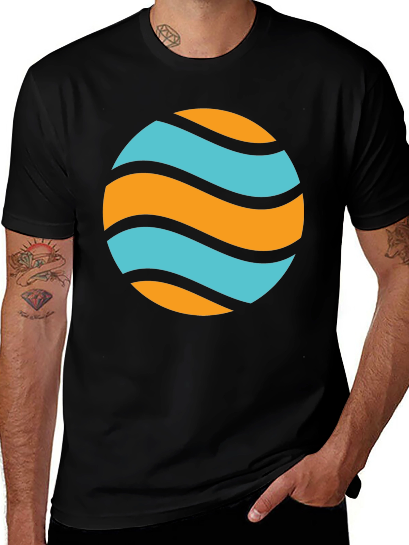 Wavy Orb Graphic Tee - Casual Style