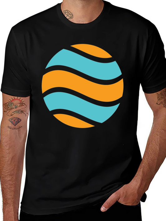 Wavy Orb Graphic Tee - Casual Style