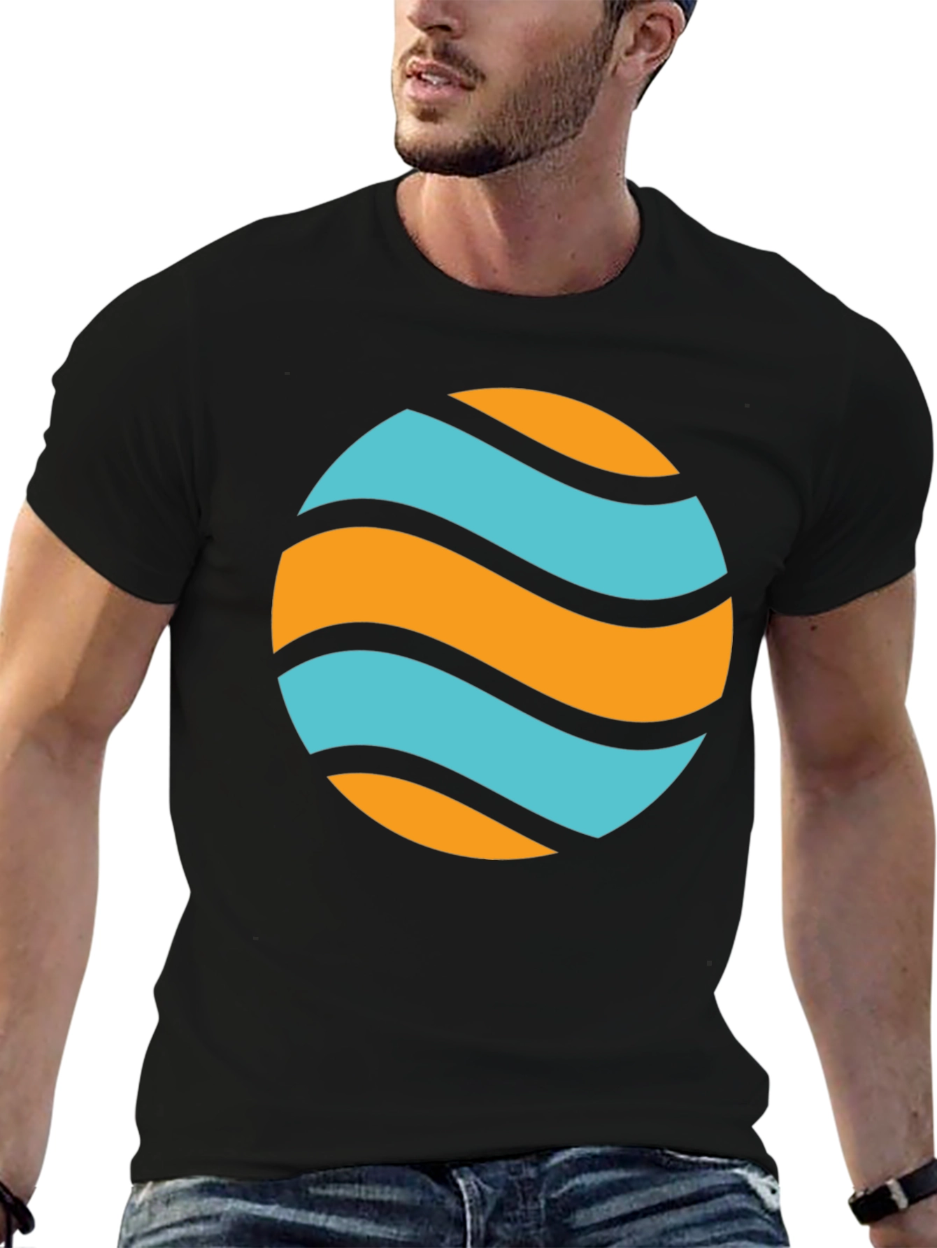 Wavy Orb Graphic Tee - Casual Style