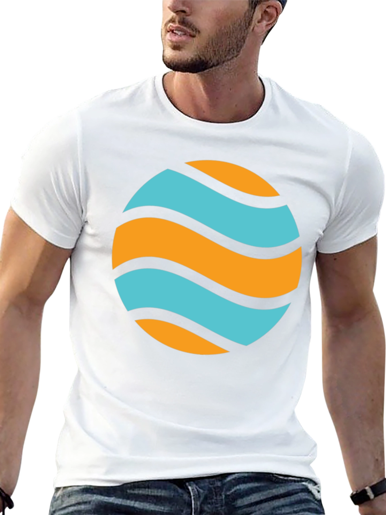 Wavy Orb Graphic Tee - Casual Style