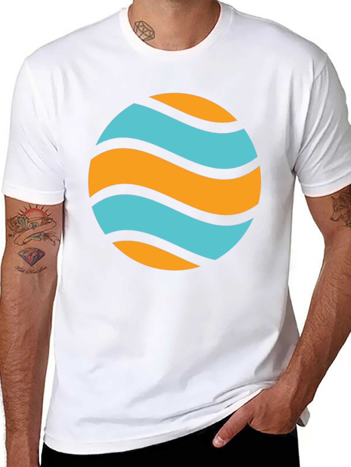 Wavy Orb Graphic Tee - Casual Style