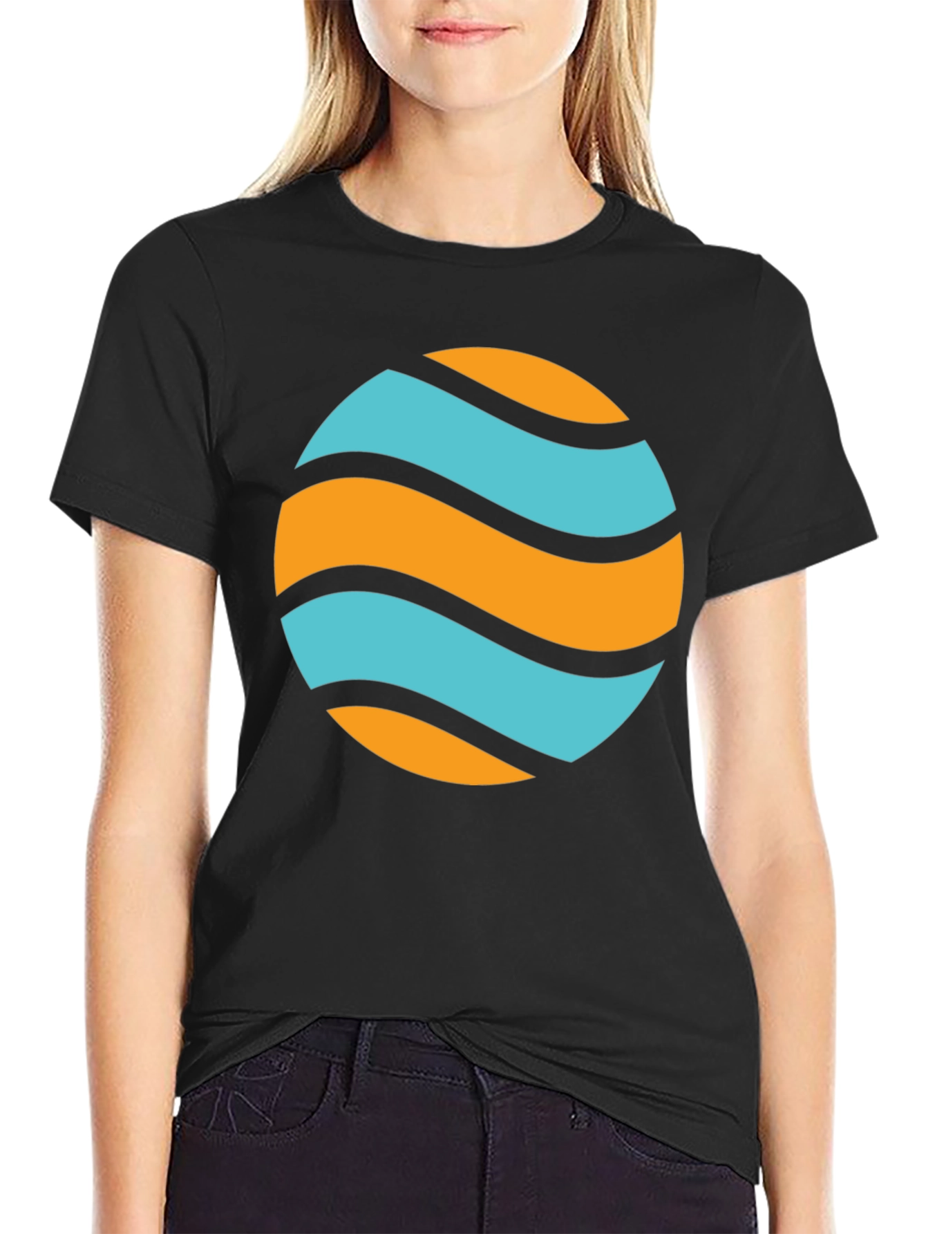Wavy Orb Graphic Tee - Casual Style