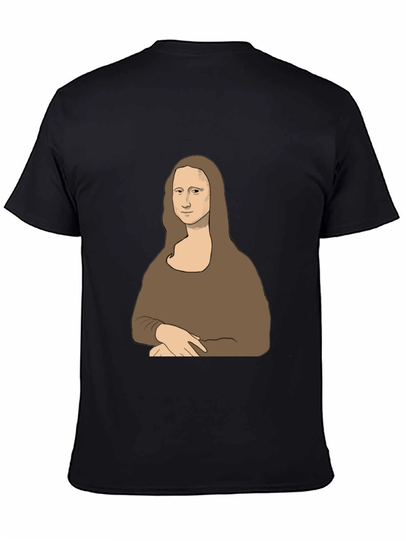 Mona Lisa Graphic Print Tee - Black