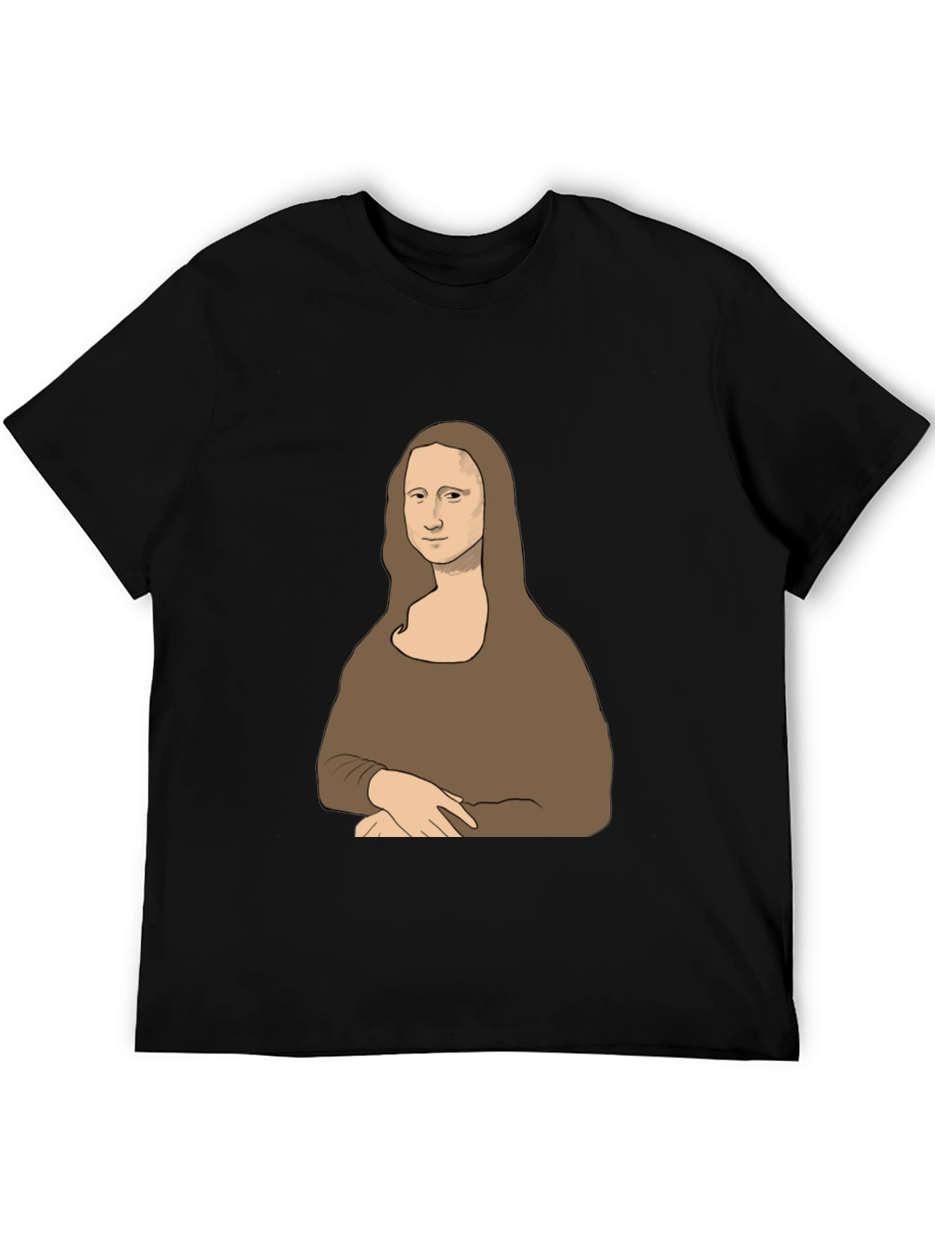 Mona Lisa Graphic Print Tee - Black