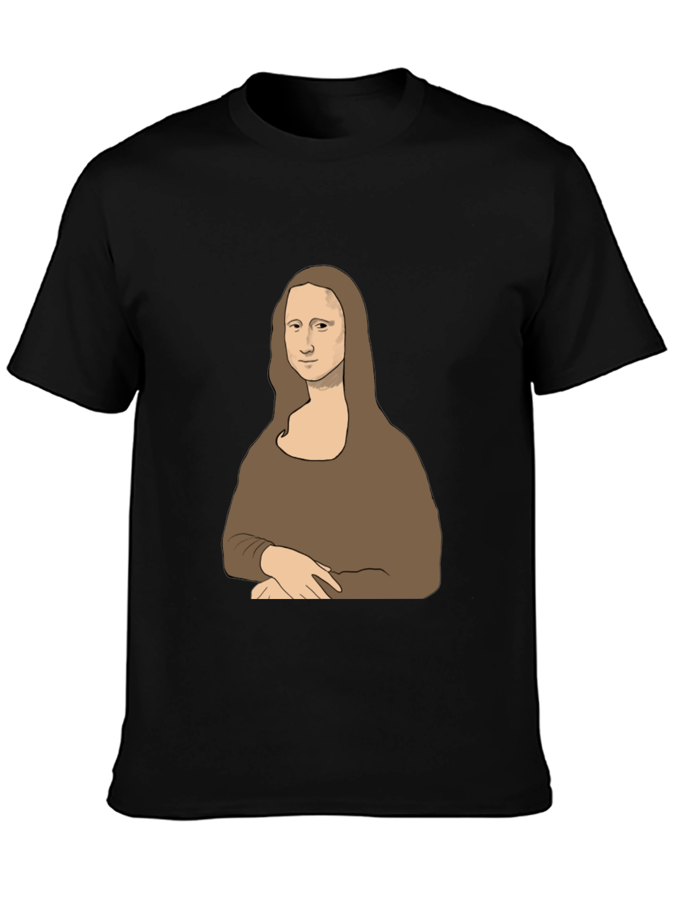 Mona Lisa Graphic Print Tee - Black