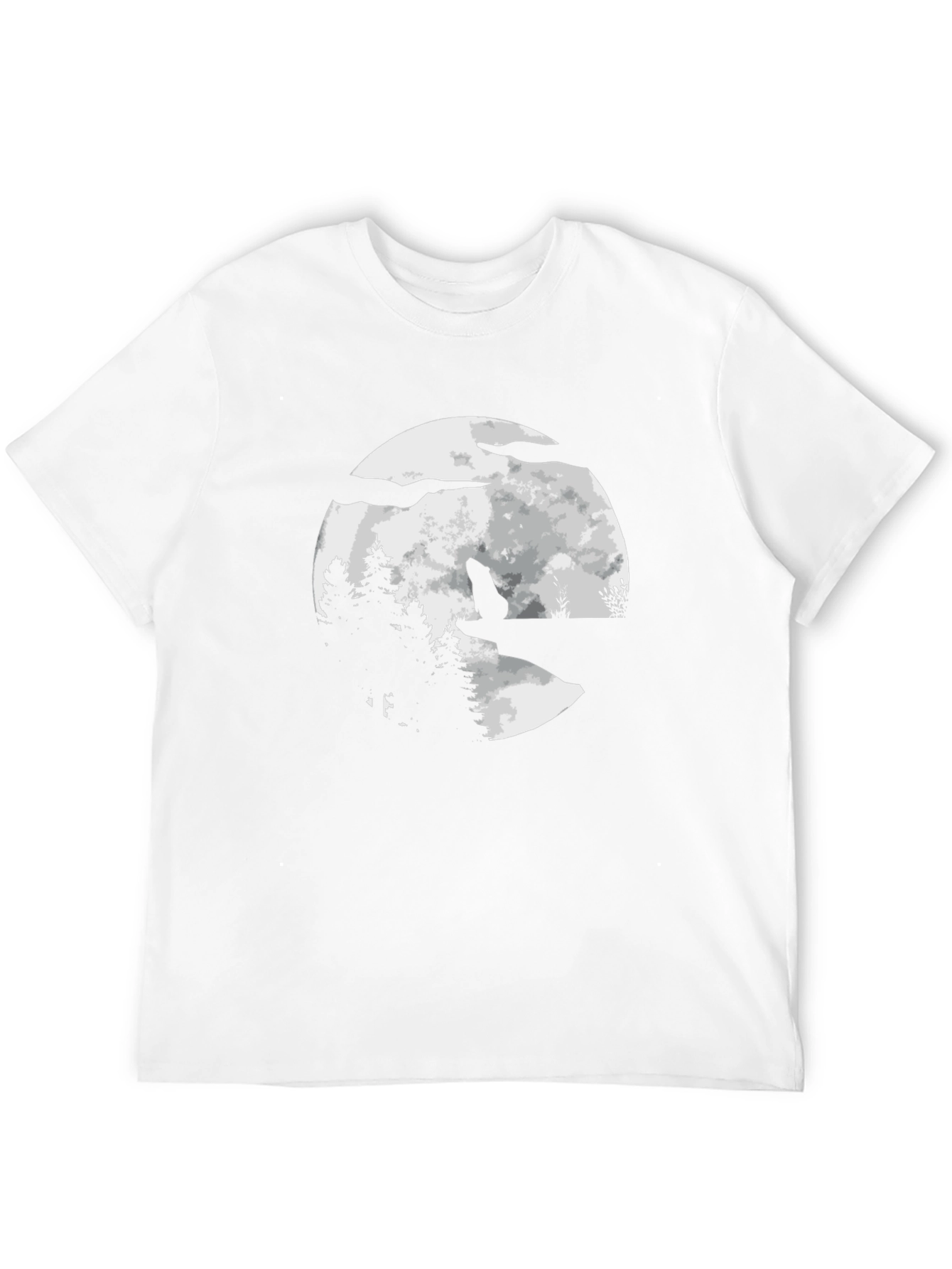 Wolf Moon Graphic Tee - Black Cotton Blend T-Shirt