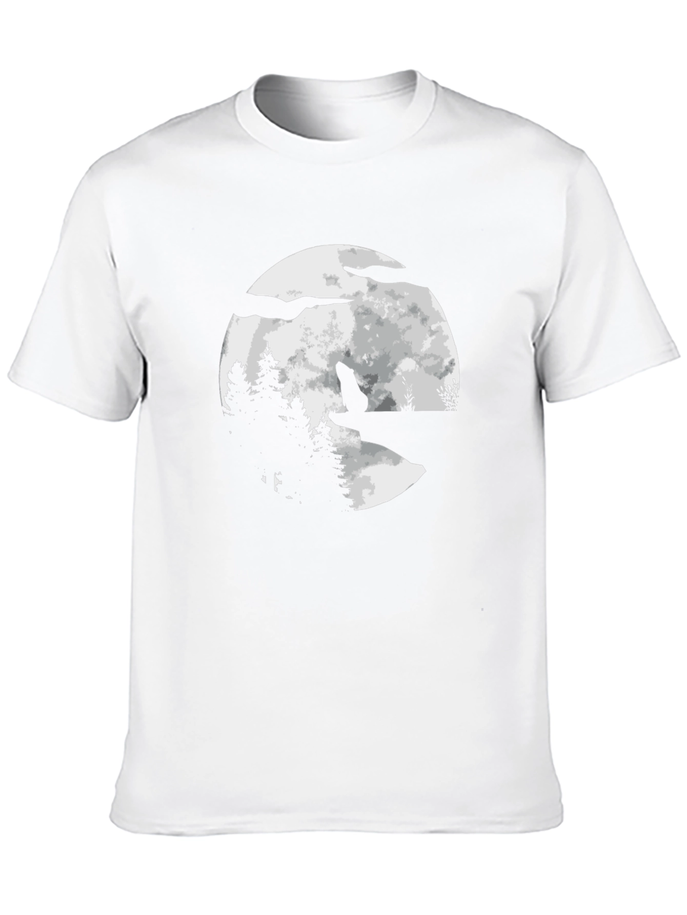 Wolf Moon Graphic Tee - Black Cotton Blend T-Shirt