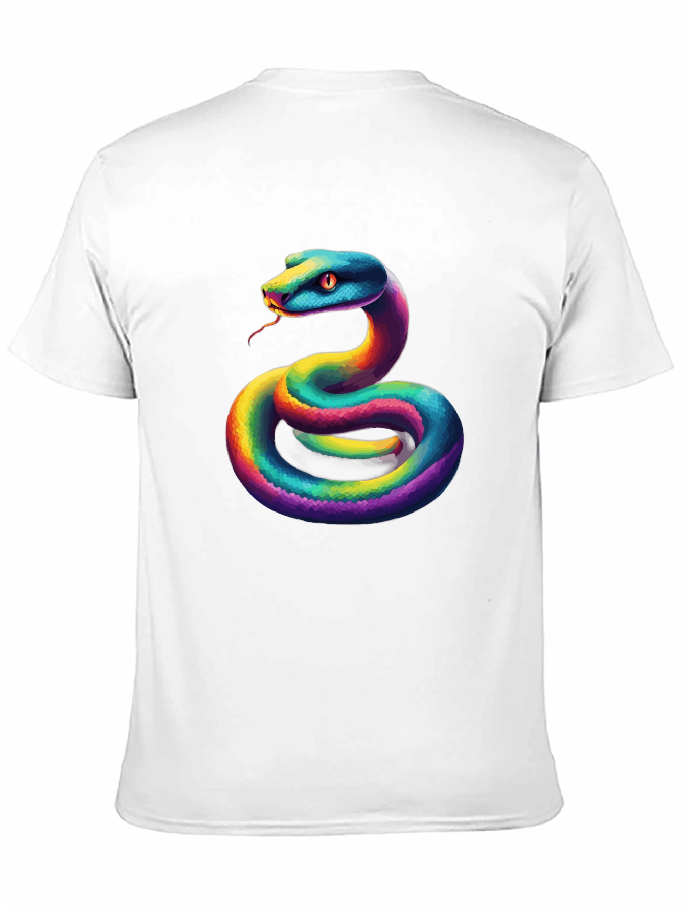 Rainbow Snake Graphic Tee - Unique Mens T-Shirt