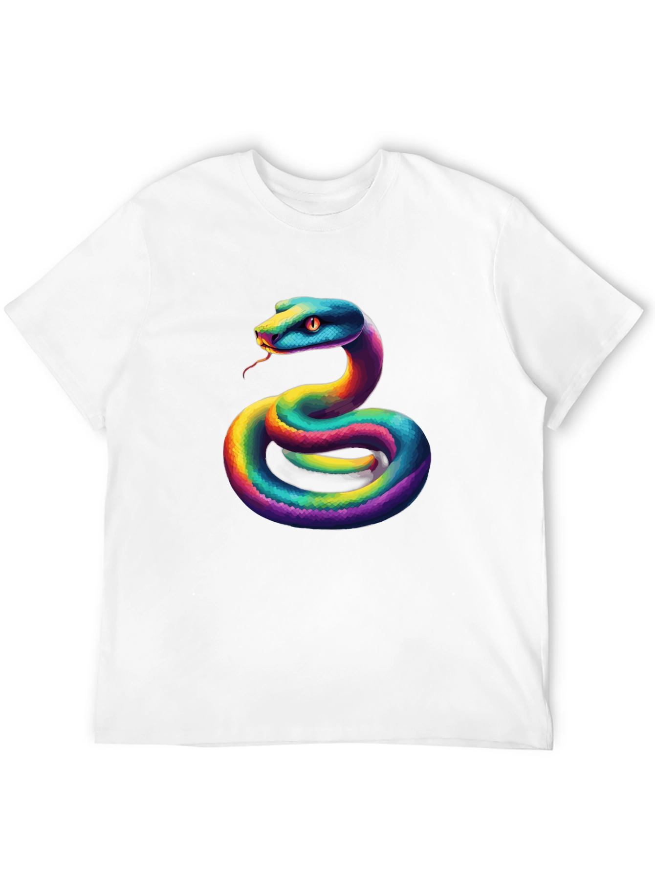 Rainbow Snake Graphic Tee - Unique Mens T-Shirt