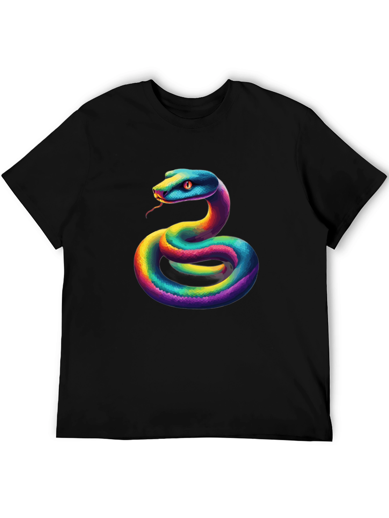 Rainbow Snake Graphic Tee - Unique Mens T-Shirt