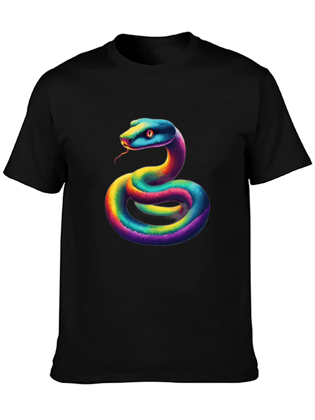Rainbow Snake Graphic Tee - Unique Mens T-Shirt