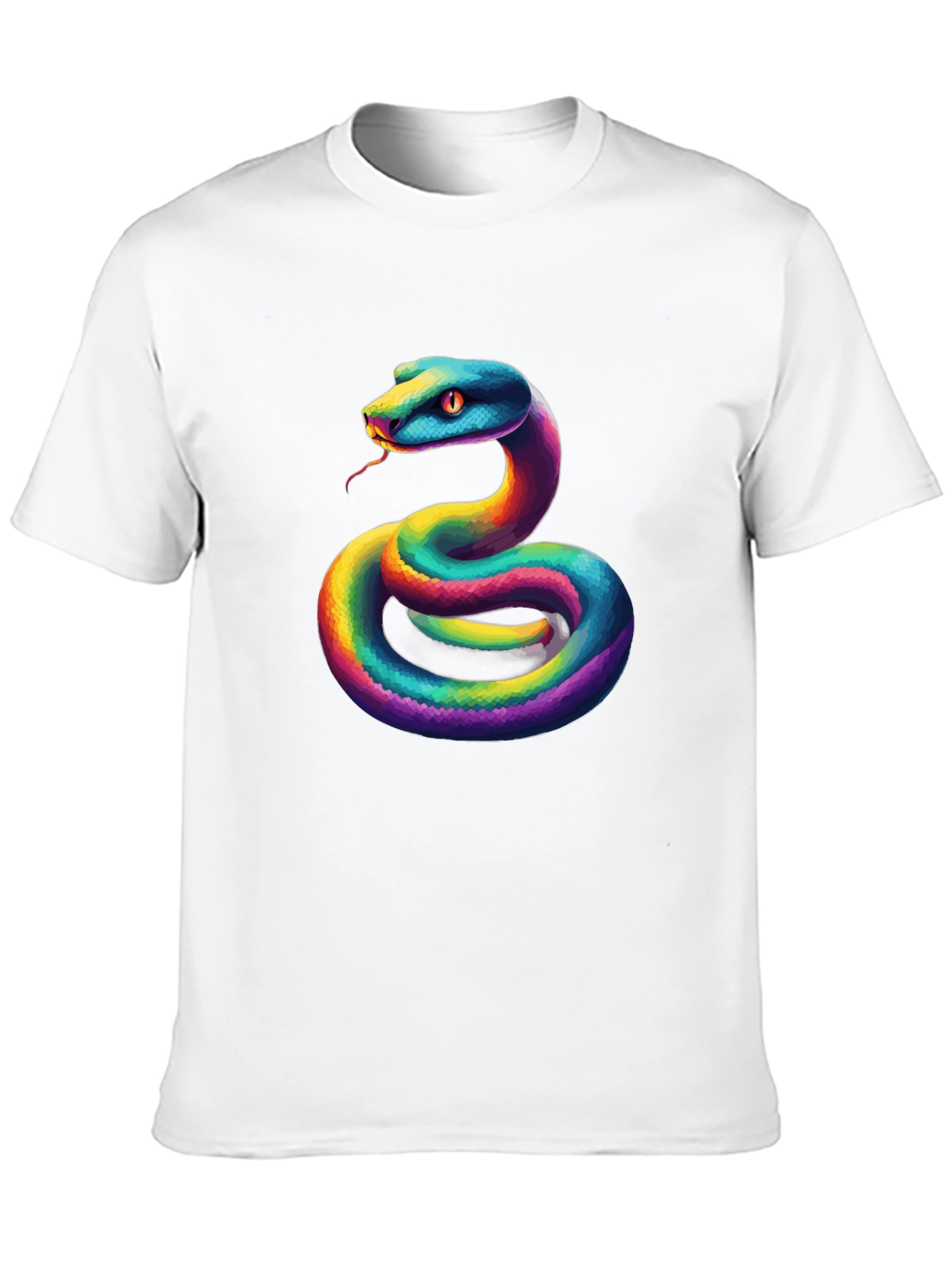 Rainbow Snake Graphic Tee - Unique Mens T-Shirt