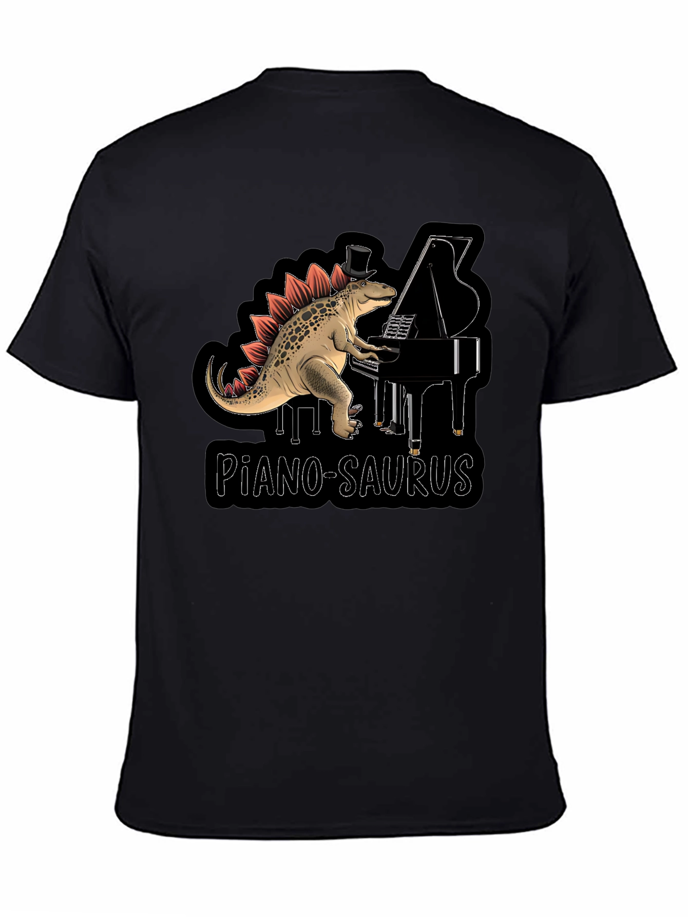 Piano-Saurus T-Shirt - Dinosaur Pianist Top Hat