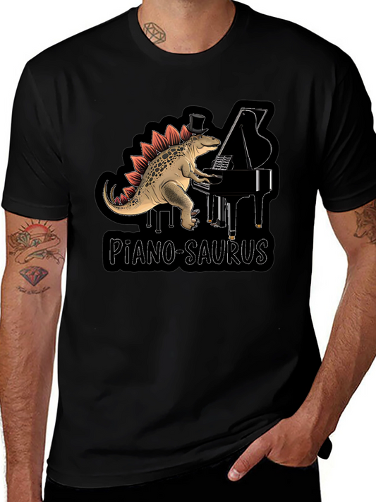 Piano-Saurus T-Shirt - Dinosaur Pianist Top Hat