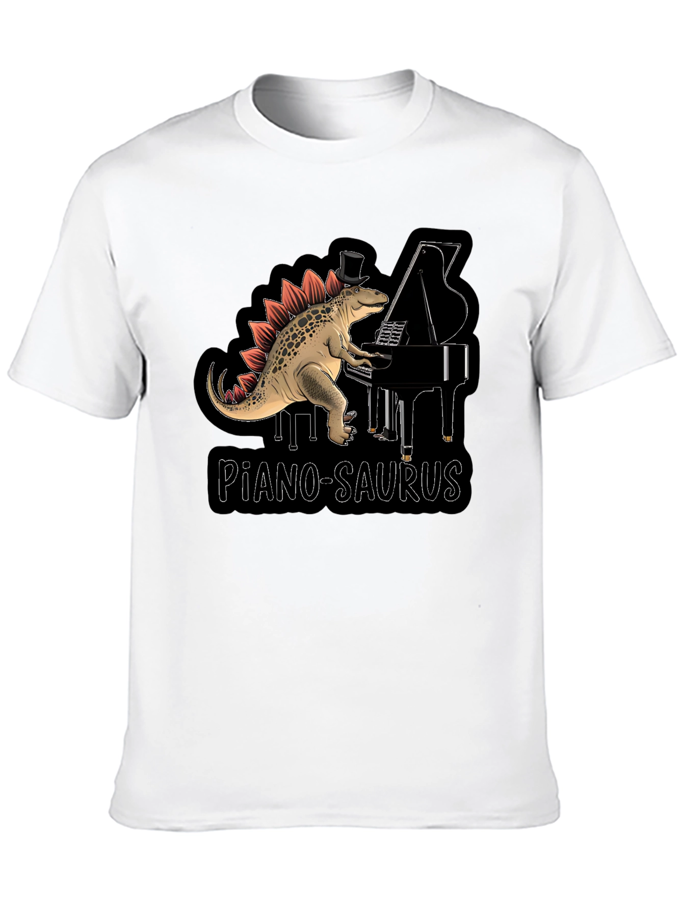 Piano-Saurus T-Shirt - Dinosaur Pianist Top Hat