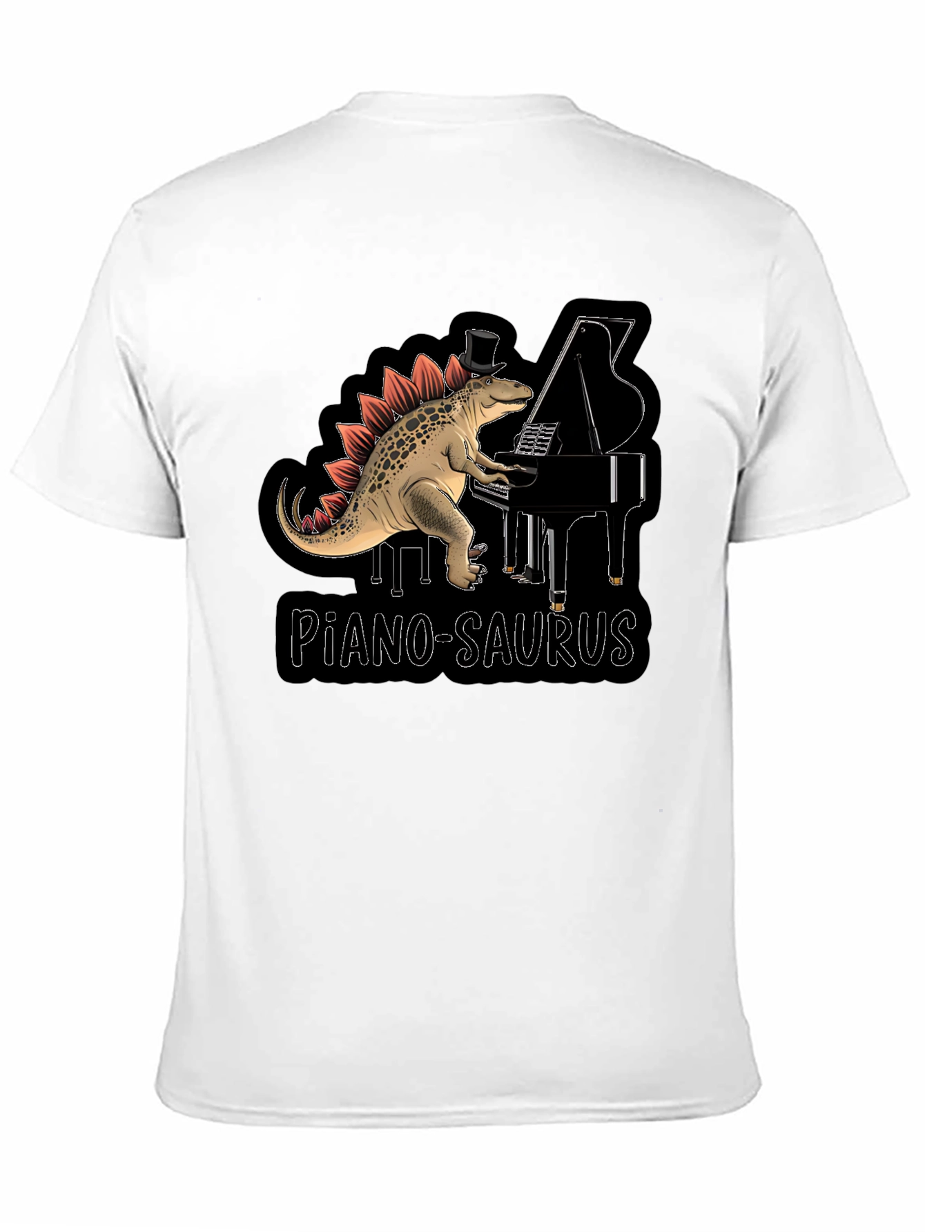 Piano-Saurus T-Shirt - Dinosaur Pianist Top Hat