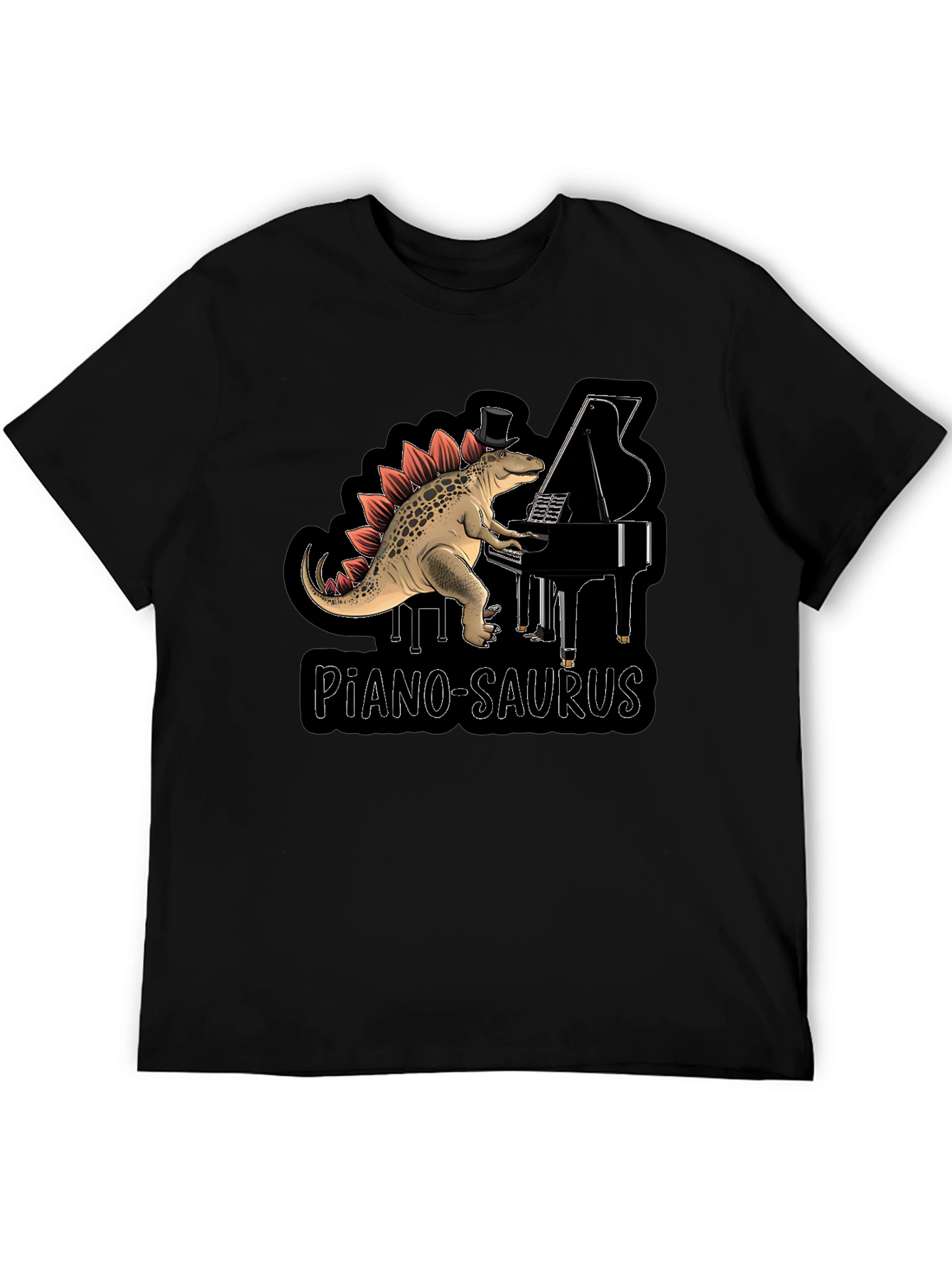 Piano-Saurus T-Shirt - Dinosaur Pianist Top Hat