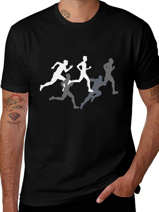 Runners Graphic Tee - Black Crew Neck Shirt